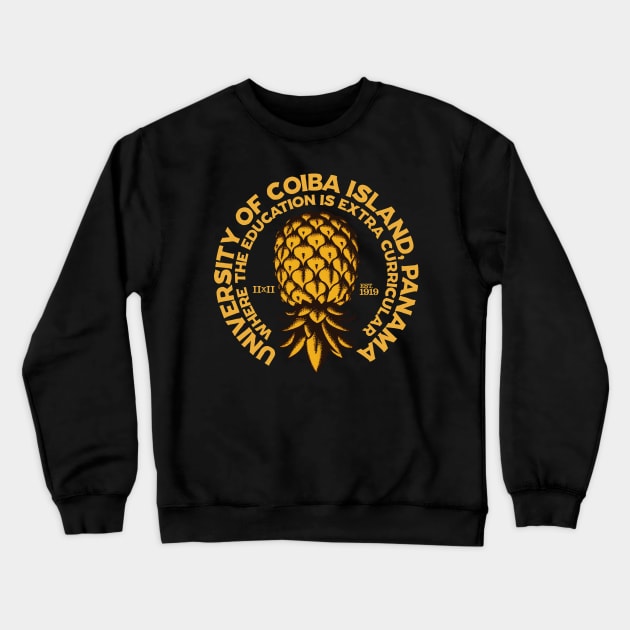 Coiba Island University, Upside Down Pineapple Logo Crewneck Sweatshirt by stuff101